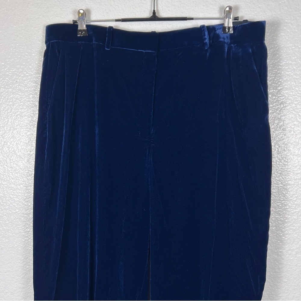 Theory Velvet Relax Straight Leg Blueberry Color Women’s Pants Size 14 - Picture 5 of 14